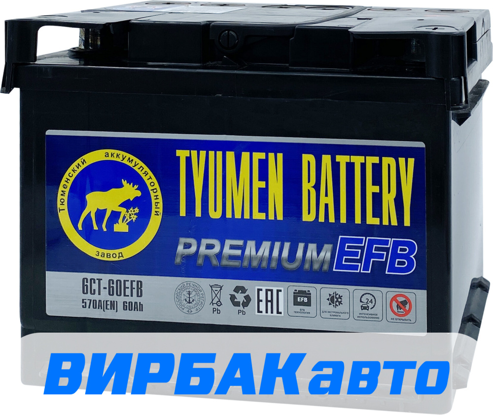 Аккумулятор TYUMEN BATTERY Premium EFB 60 Ач 570 А обратная полярность